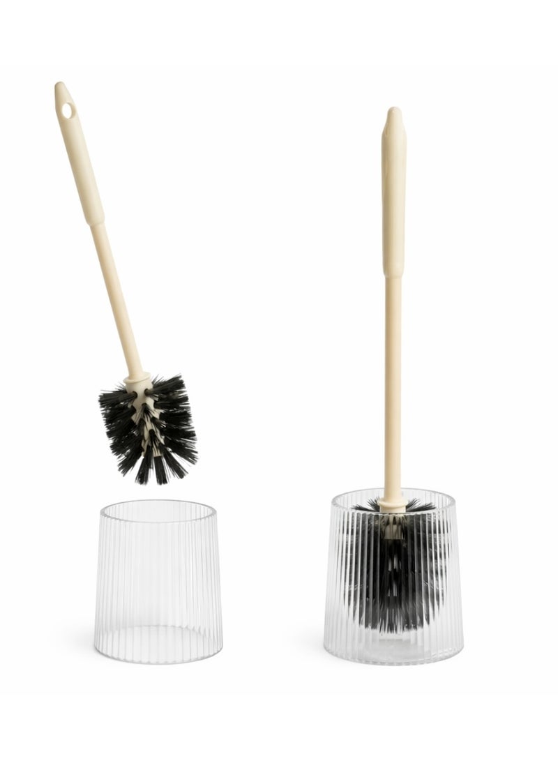 Casa Bella The Brand Toilet Brush with Holder Set, Hygienic Ventilated Bathroom Cleaning Brush, Strong Bristles, Splash-Free Deep Cleaning, Modern Space-Saving Design - Perfect toilet cleaning Accessories for Office, Home - Image 1